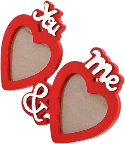 Valentine Day Wooden Photo Frame Heart-shaped Tabletop Decor for Home Lightweight and for Displaying Memories Any Room