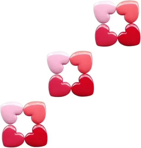 VALICLUD 3sets Heart Shaped Refillable Cosmetic Containers for Lipstick Eyeshadow Blusher Lightweight Odorless Travel Bottles for Creams for Women Random Color 4pcs*3