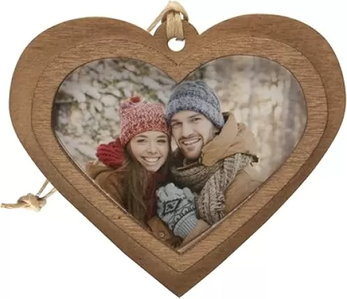 Wood Heart-Shaped 2.25" x 1.75" Photo Ornament - Pack of 10