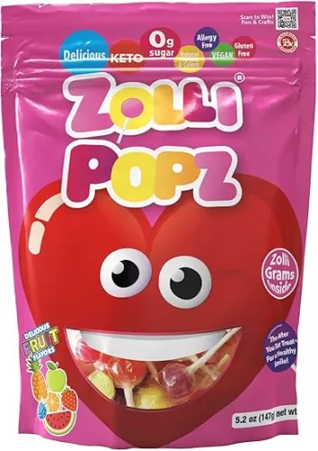 Zolli Popz Valentines with 22 Zolli Grams 5.2oz (Heart) - Share Sweet Moments with a Heart-Shaped Valentine's Day Candy Treat