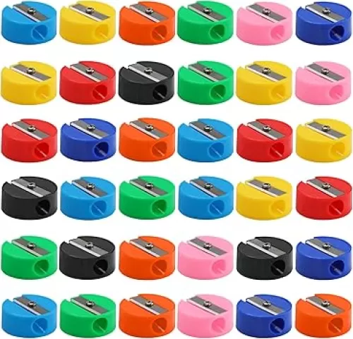 150 Mini Handheld Pencil Sharpeners in Bulk, Portable Colored Manual Sharpeners for Kids & Adults, Teacher Supplies for Classroom & School