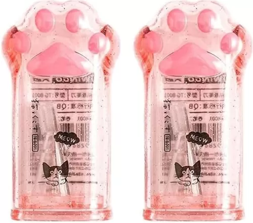 2 PCS Cute Pink Paw Pencil Sharpener Kawaii Supplies Student Prize Kids Gift Kawaii Pencil Sharpener Cat School Supplies for Kids Girls Cat Lovers Office School Home