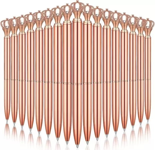24PCS Crown Keepsake Ballpoint Pens Unique Office School Pens for Valentine's Day Wedding Birthday Decor Gifts with Heart Burlap Bag (24, Crown)