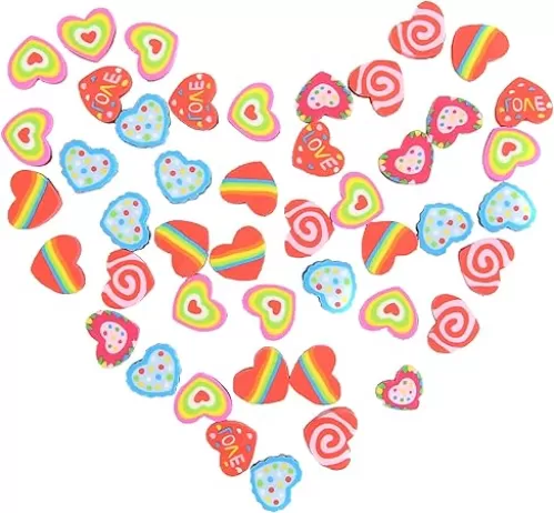 300Pcs Heart Mini Erasers for Kids Bulk, Small Cute Pencil Erasers for Valentines Day Gifts Classroom School Rewards Party Favors