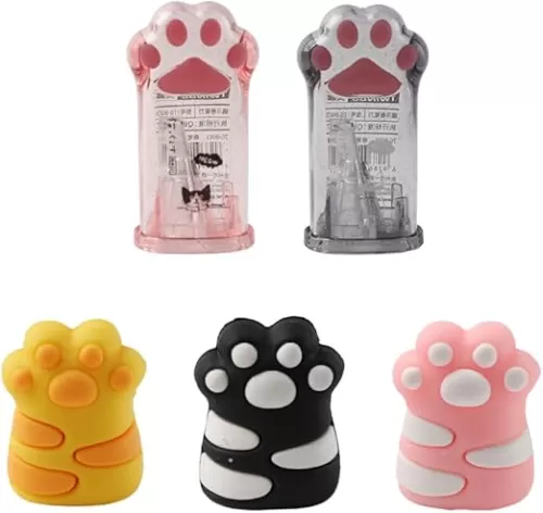 5Pcs Adorable Cat Claw Sharpener Creative Heart-Shaped Design for Stationery Lovers