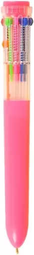 6.25" Shuttle Pen (1 Pink Pen) Each Pen Has 10 Colors. Party Favor and Carnival Prize. Blue, Black, Red, Green, Pink, Purple, Yellow, Orange (Pink, 1, Count)