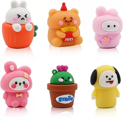 6PCS Cute Pencil Sharpeners, Kids Pencil Sharpener Manual, Handheld Pencil Sharpeners for Colored Pencils, Cartoon Animal Pencil Sharpener for Kids, Kawaii Stationary Gifts School Home Office Supplies