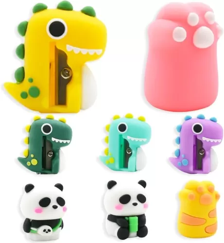 8 PCS Cute Pencil Sharpener for Kids Handheld Pencil Sharpeners, Kawaii Manual Pencil Sharpeners Kids Cartoon Colored Pencils Sharpener School Home Office Supplies
