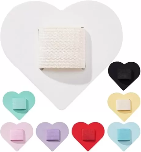 8pcs Elastic Band Pen Holder Heart Shaped Pencil Holder for Notebook Adjustable Pen Sleeve Journal Planner Pen Holder Pouch with PU Letter Band