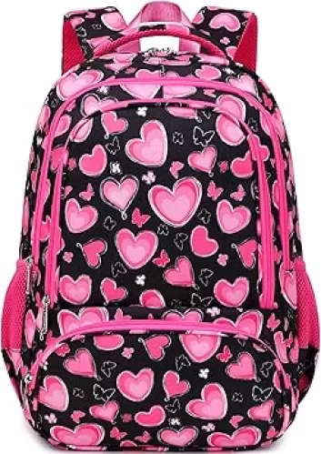 abshoo Lightweight School Backpack For Girls 6-8-10 Kindergarten Elementary Bookbag Kids School Bags (Heart)