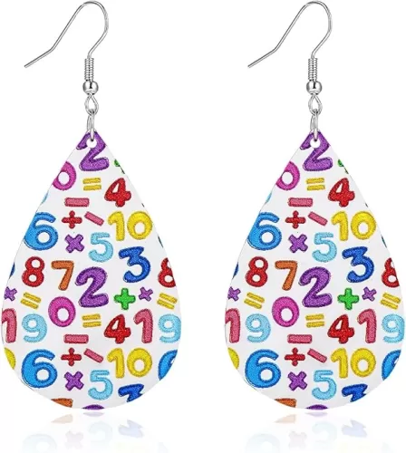 Acrylic Pencil Teacher Earrings for Women Studant Back to School Teardrop Dangle Drop Earring for Teachers Appreciation Day Lightweight Heart Apple Crayons Rainbow Shaped Birthday Gifts