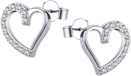 AoedeJ Minimalist Heart Stud Earrings Sterling Silver Earrings Small Heart Earrings