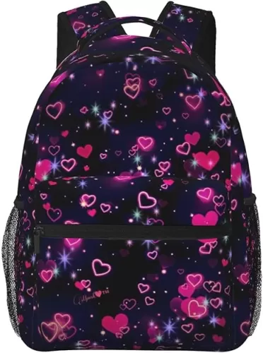 ASYG Heart Backpack Valentine's Day Laptop Backpack Cute Tablet Travel Picnic Travel Bag Cute Laptop Bag Funny Bag