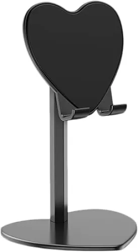 BESTOYARD Heart Shaped Desktop Tablet Stand, Flexible Metal Phone Holder for Desk, 7.08 X 3.93 Inches for Home and Office Use, Shockproof