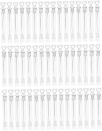 Bubble-makers Wand Tube, 48PCS Kids Party Decoration Supplies, Mini Heart Shape Soap Bottle, White, Wedding, Children, Leak-Proof