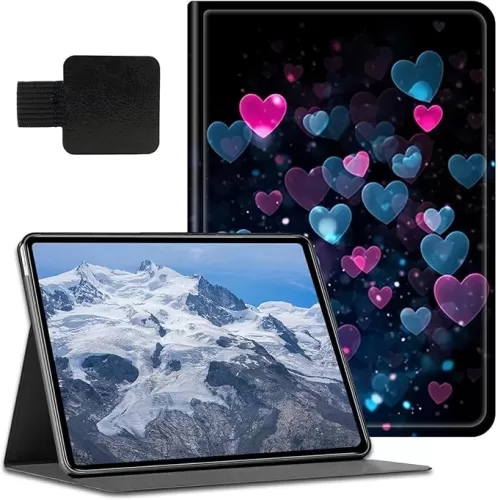 Case for iPad Air 5th Generation 2022/iPad Air 4th Generation 2020 10.9 Inch, Shockproof Stand Protive Cover with Pencil Holder and Auto Wake/Sleep for iPad Air 5/4，Colorful Heart Shape