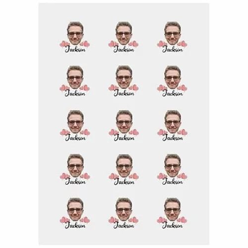 Custom Face Temporary Tattoo Hashtag Quote Personalized Name Heart Fake Tattoo for Fun 15 Speical Stickers in One Paper