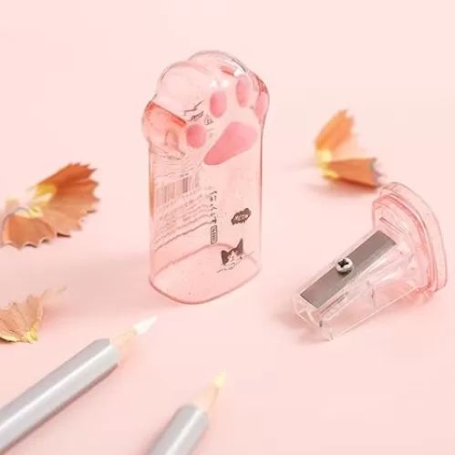 Cute Cat Paw Pencil Sharpener Kawaii Supplies Student Prize Kids Gift Kawaii Pencil Sharpener Cat School Supplies for Kids Girls Cat Lovers Office School Home Writing and Correction Supplies