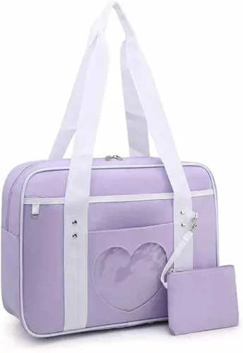 Cute Japanese Style Shoulder bag Cute Heart Shaped Wallet Large Handbag