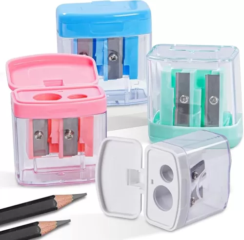 Golcellia 4 PCS Small Pencil Sharpeners Manual for Kids, Colored, Hand Pencil Sharpener, Classroom