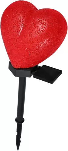 Heart Shaped Solar Light Red Heart Stake Lamp for Outdoor Garden Decor Valentine Day Decoration for Patios and Lawns Automatic Dusk to Dawn Lighting