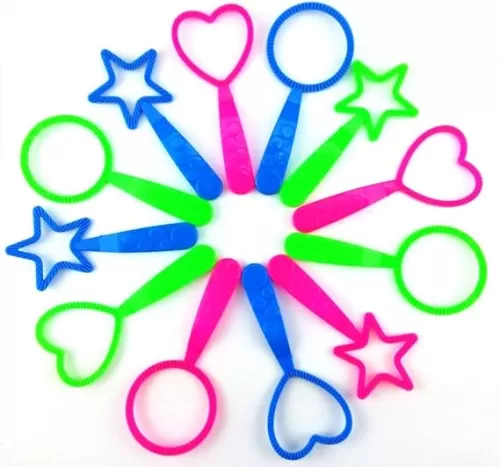 Honbay 12pcs Mix Color Circle Star Heart Shape Bubble Wands