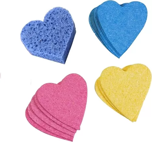 Hygloss Compressed Sponges for Crafts - 6 Pack 2.5” Heart-Shaped - Expanding Paint Sponge Shapes for Kids - Art Sponges for Painting, DIY Crafts, Sensory Water Play & More - Assorted Colors
