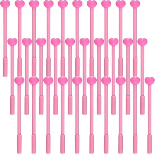 jiebor 30Pcs Pink Heart Gel Ink Pens Valentines Cute Novelty Fun Cool Pens with Black Ink for Women Students Nurse Holiday Gift Office Supplies