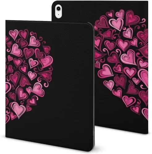 Love Heart Shapes Print Tablet Case with Pen Holder Non-Slip Flip Protective Cover Case Compatible with IPAD 2020 AIR 4 （10.9in）