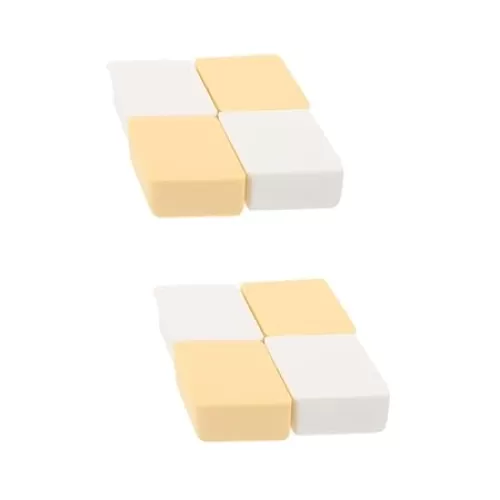 Mikinona 2sets Makeup Sponges Heart Shape Foundation Blender Safe Beauty Tools for Women 4pcs*2