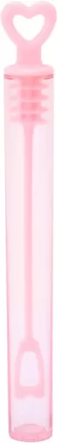 Mini Bubble Wands 50 Pack Pink Transparent Bubble Party Favors with Heart Shaped Wands, for Wedding, Party, Game Rewards