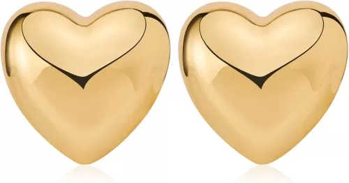 MUYAN Heart Stud Earrings for Women Love Heart Dainty Earrings Fashion Jewelry