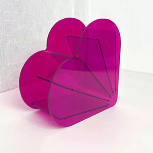 NIXNUT Pen Holder, Creative Pencil Holder, Acrylic Pen Pencil Holder, Heart Shaped Pen Holder, Multi-Functional Desktop Organizer, Transparent Texture, Multi-compartment, for Office, School, Home