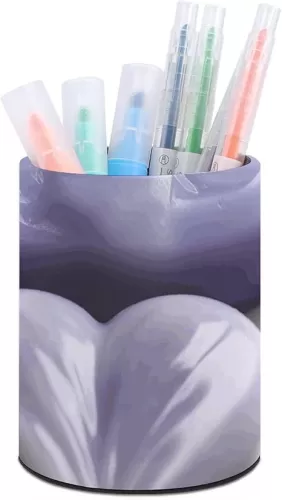 Pen Holder Standing Pencil Case Heart Shaped Soap Pencil Case Round Pencil Holder PU Leather Pencil Pencil Bag Stationery Case for Office Stand-up Organizer Retractable Pencil Pouch