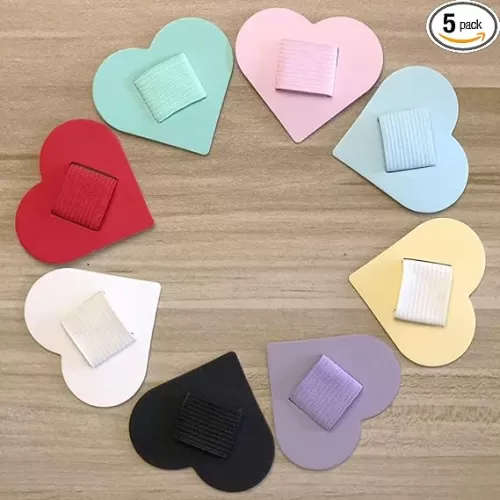 Pen Loop Holder Set, 8 Pack Self-Adhesive Pencil Holder Elastic Design for Notebooks, Journals, Calendars wiht Heart shape (8 Pcs)