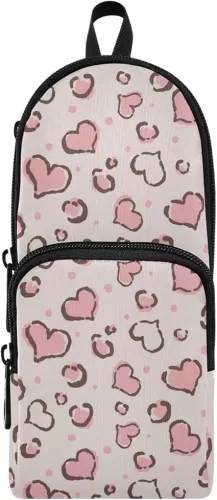 Pencil Case Pencil Box Large Pen Bag Holder Pencil Pouch organize Schoolbag Shape Stationery For Girls Boys Kids Gift School Office Work Heart Pink
