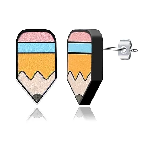 Pencil Earrings for Teachers, Teacher Earrings as Back to School Teacher Gifts from Students for Women Book Lovers Librarian, Teacher Jewelry Back to School Earrings as New Teacher Essentials