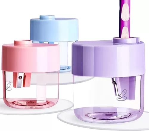 Pencil Sharpeners - 3 Pcs Manual Colored Pencil Sharpener for Kids & Adults, Portable for Travel, School, Office