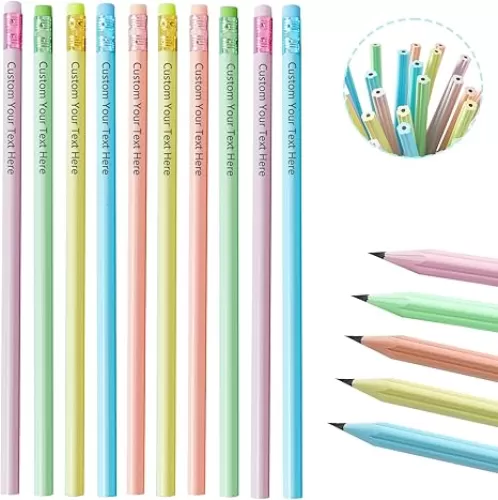 Personalized Pencils with Name - Set of 10, Custom Pencils Engraved Name, Triangle, Heart-Shaped, Flower-Shaped Designs Hardwood #2 School for kids, Teacher's Day Gifts（Flowers）