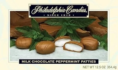 Philadelphia Candies Milk Chocolate Covered Peppermint Patties, 12.5 Ounce Gift Box
