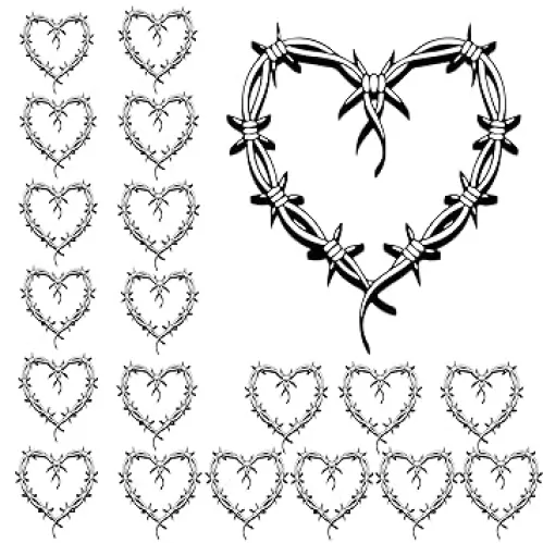 QualityLife Karol Temporary Tattoos, 20pcs Multicolor Heart Themes, Easy to Apply, Waterproof, Safe Materials, Long-Lasting, Concert Accessories or Gifts