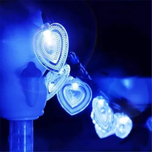 Solar String Lights Heart Hanging Lights 20LED Solar Heart-Shaped Fairy Light Waterproof Ambiance Lighting 8 Mode for Patio Garden Wedding Party Valentine