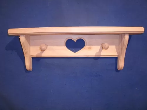 unfinished wooden shelf 16", wooden shelf, rustic wood shelf, wooden wall shelf, wall shelf, heart shelf
