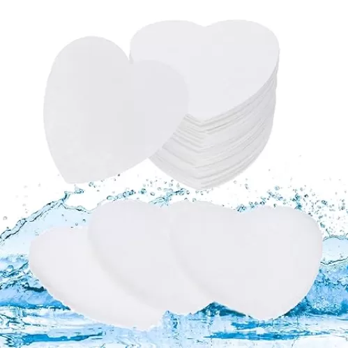 uxcell 60 Count Compressed Facial Sponges Heart-Shaped Face Cleansing Sponges Pads for Daily Skincare Routines at Home, Kitchen, Travel, White