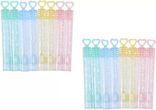VOSAREA 12pcs Heart-Shaped Bubble Stick Bubble Wands Bulk Wedding Bubble Stick Bubbles Fun Toys for Parties