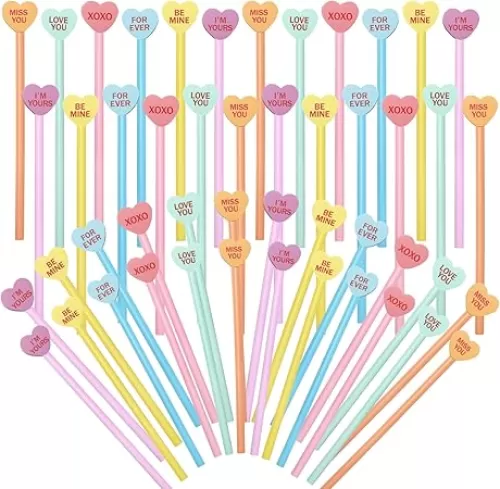 Whaline 120Pcs Back to School Pencils with Eraser Conversation Heart 60Pcs Pencils with 60Pcs Heart Erasers Wooden Heart Pencil for School Classroom Rewards Supplies