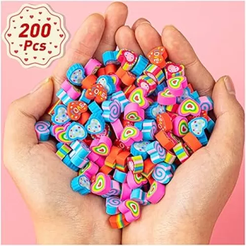 YGAOHF Mini Heart Erasers, Heart Shaped Erasers for Kids Bulk, Small Cute Pencil Erasers for Valentines Day Gifts Classroom School Rewards Party Favors