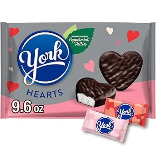 YORK Dark Chocolate Peppermint Patties Hearts, Valentine