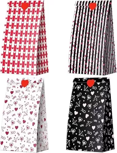 ysmile 24 Pack Valentine Treat Bag Heart Party Favor Bags for Valentine Goodie Anniversary Bag 9"