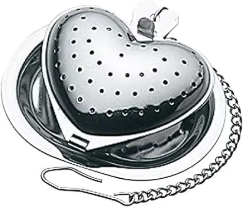 010873 Heart Shaped Tea Strainer, Mirror